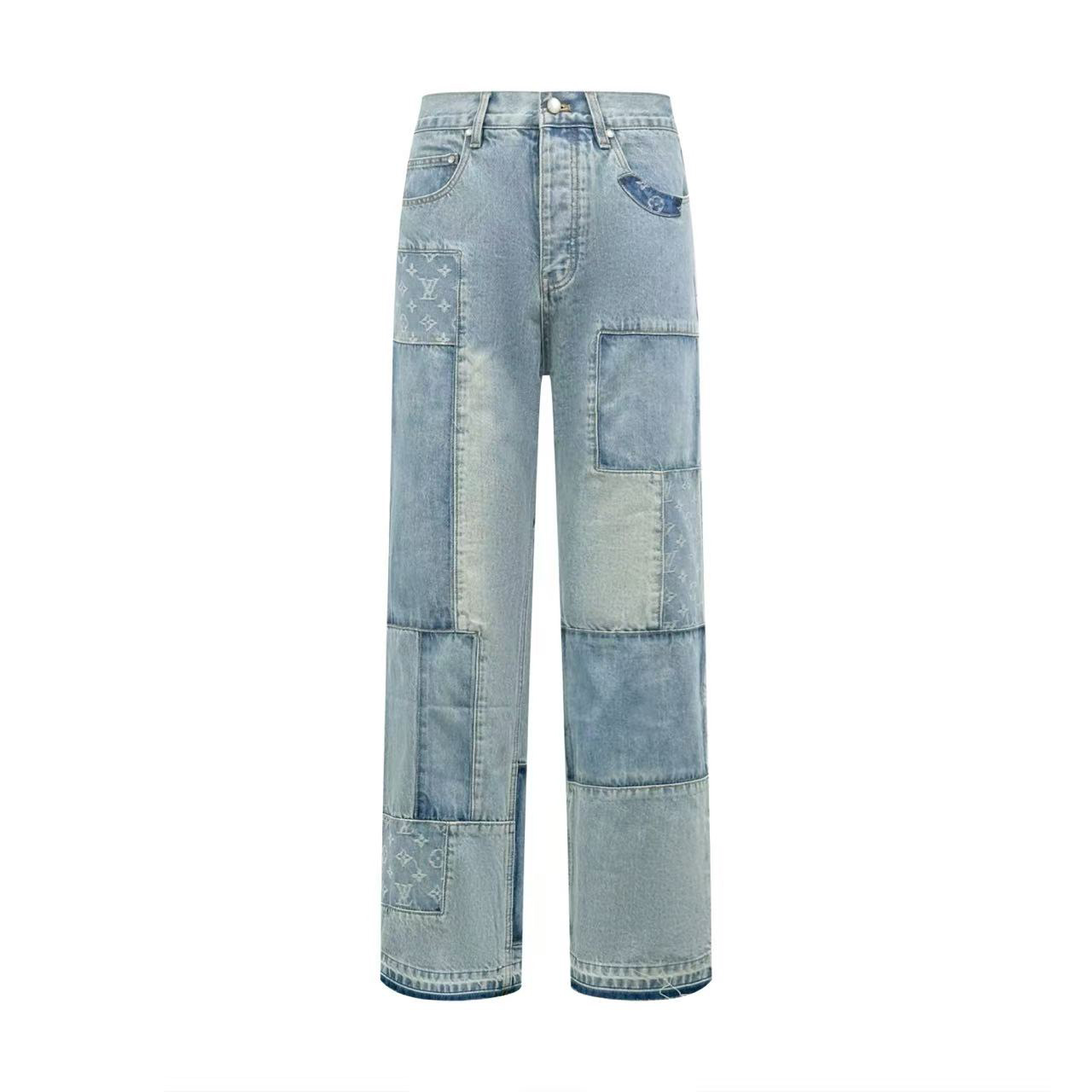Louis Vuitton Signature Patchwork Denim Pants 1AKCOI - DesignerGu
