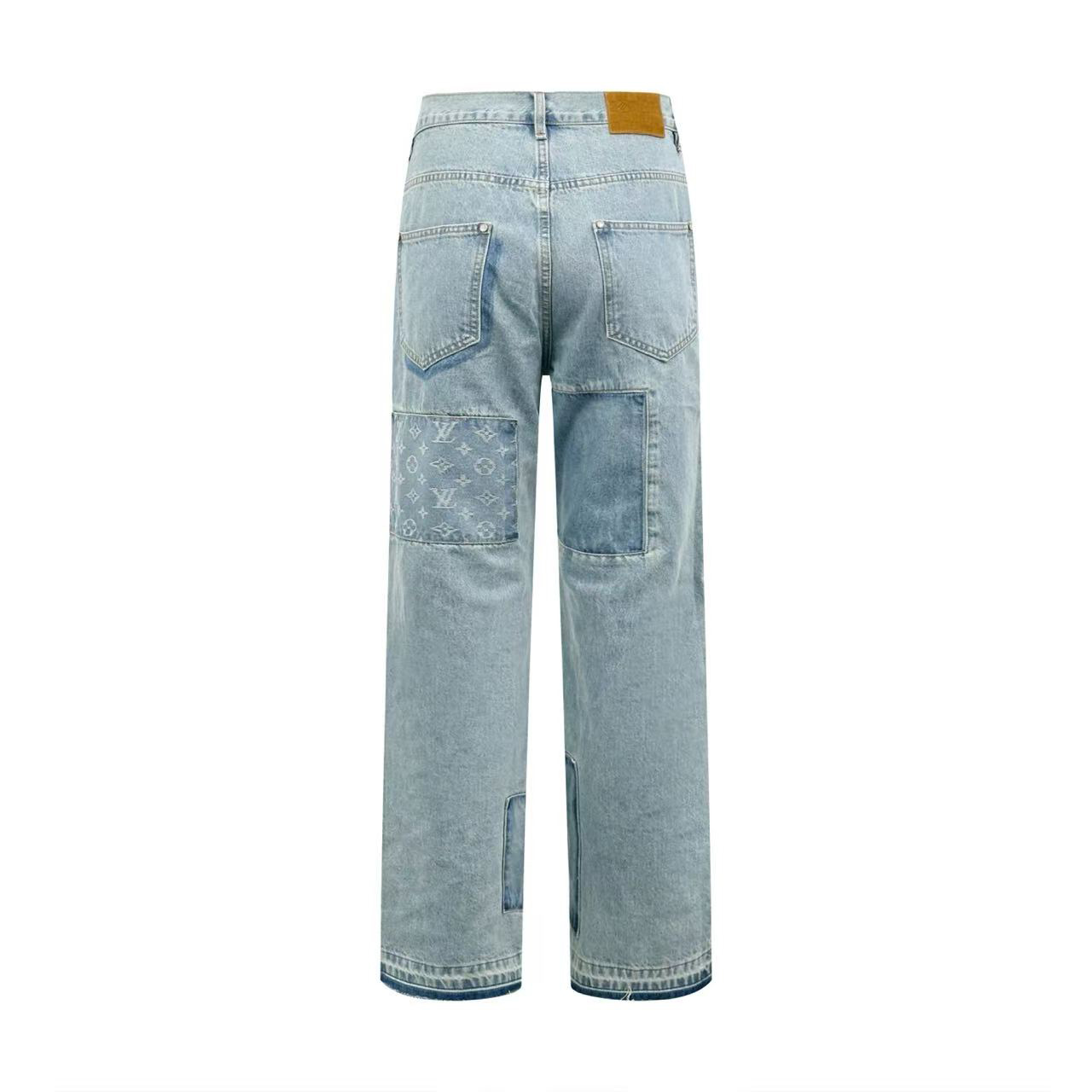 Louis Vuitton Signature Patchwork Denim Pants 1AKCOI - DesignerGu