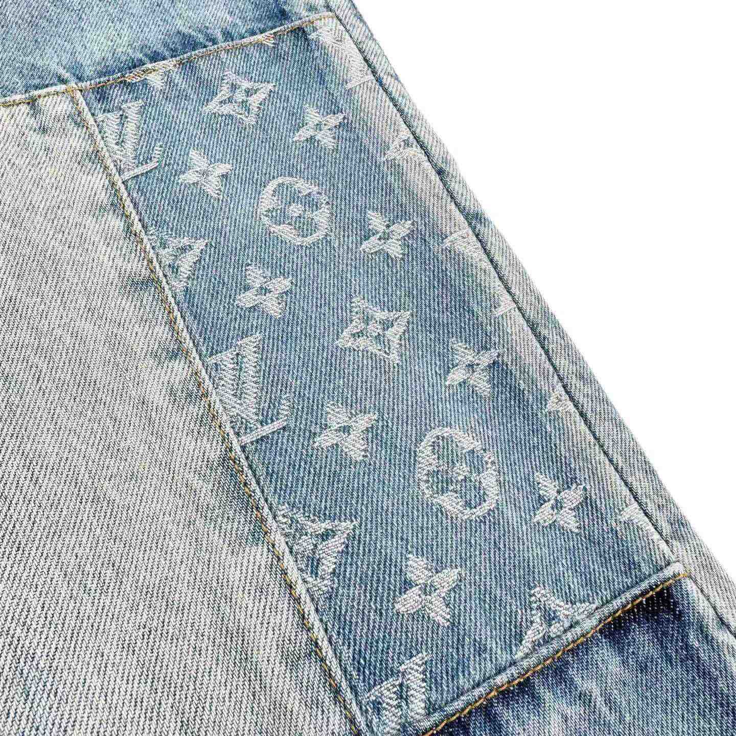 Louis Vuitton Signature Patchwork Denim Pants 1AKCOI - DesignerGu