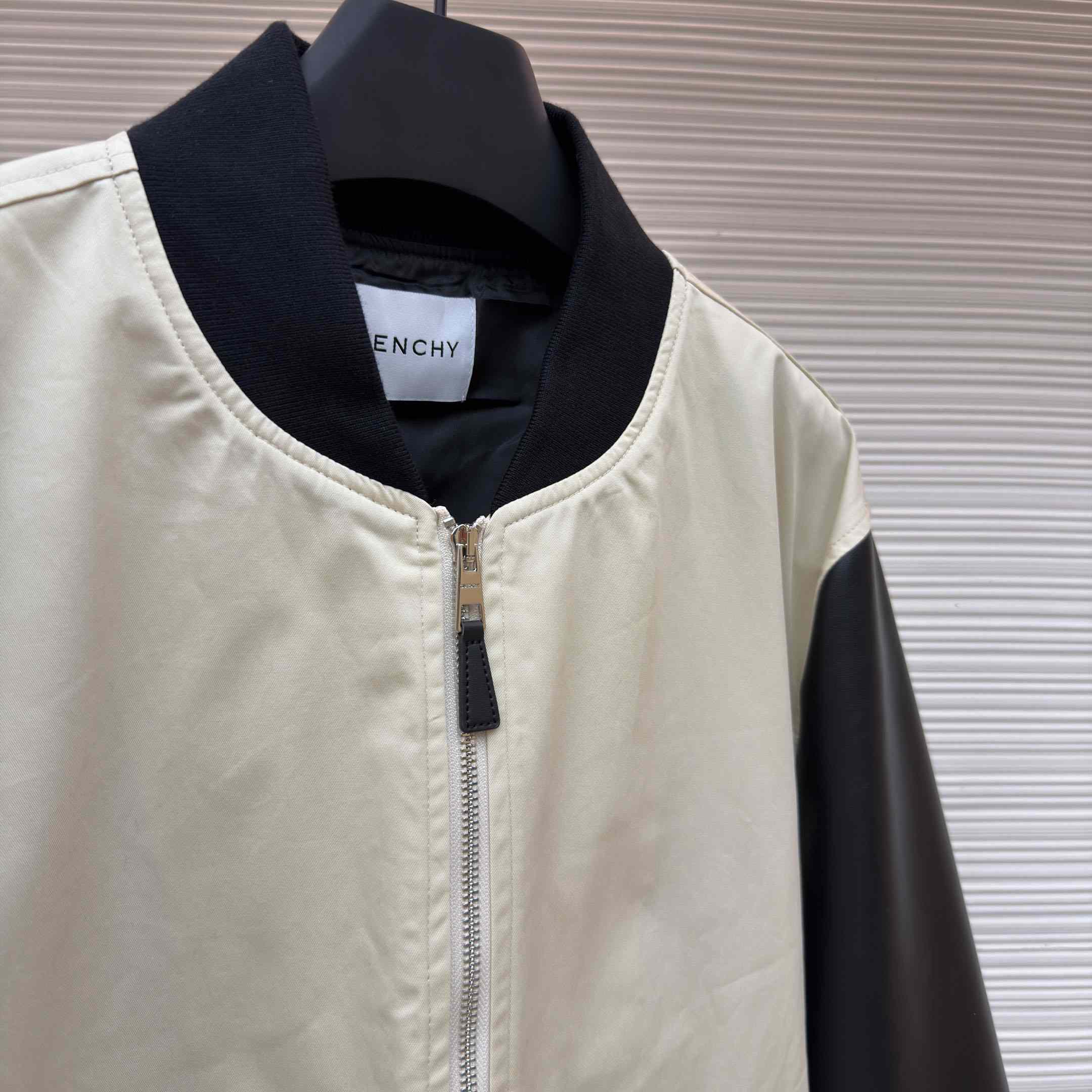 Givenchy LeaMix Material Blouson With Givenchy Paris Embroidery - DesignerGu