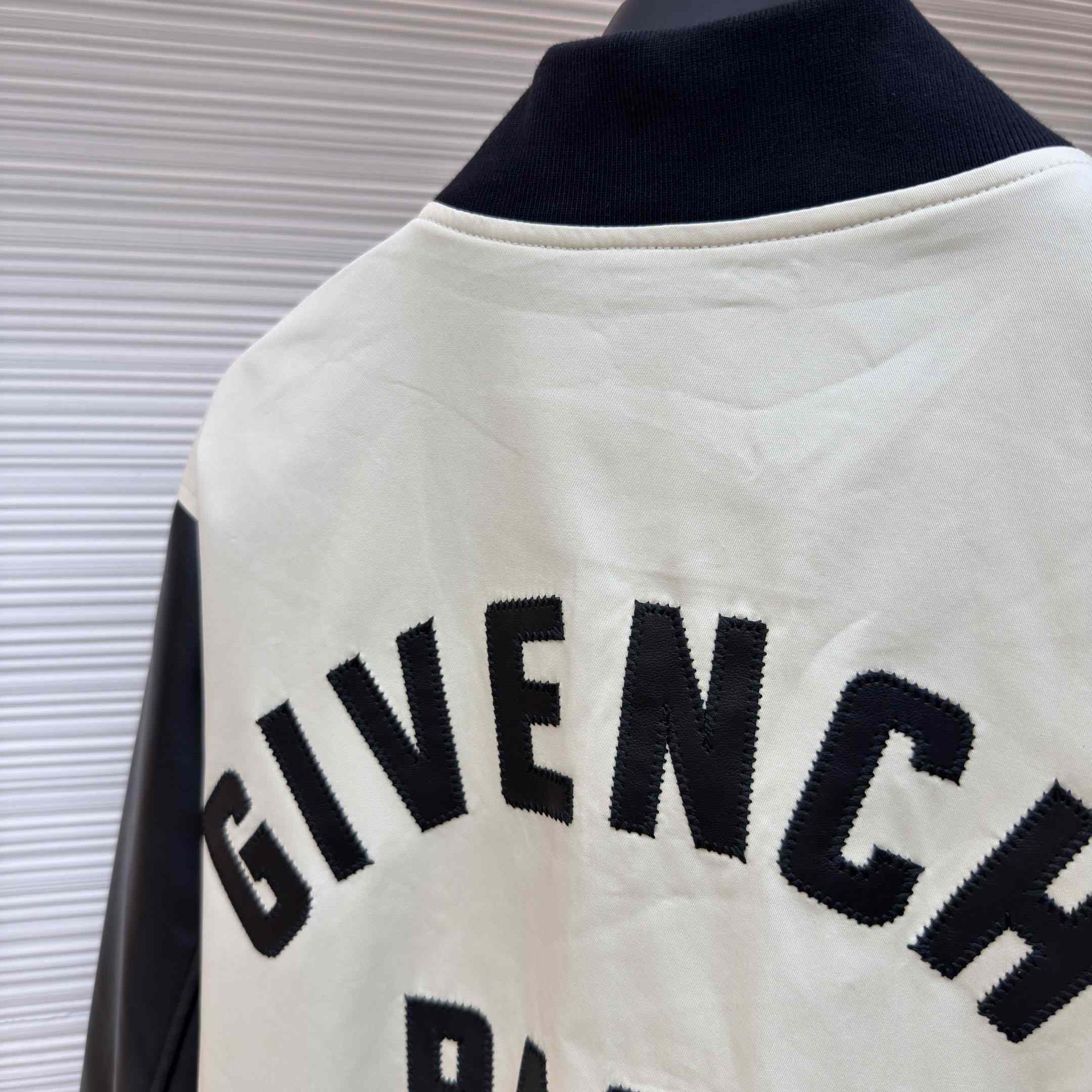 Givenchy LeaMix Material Blouson With Givenchy Paris Embroidery - DesignerGu