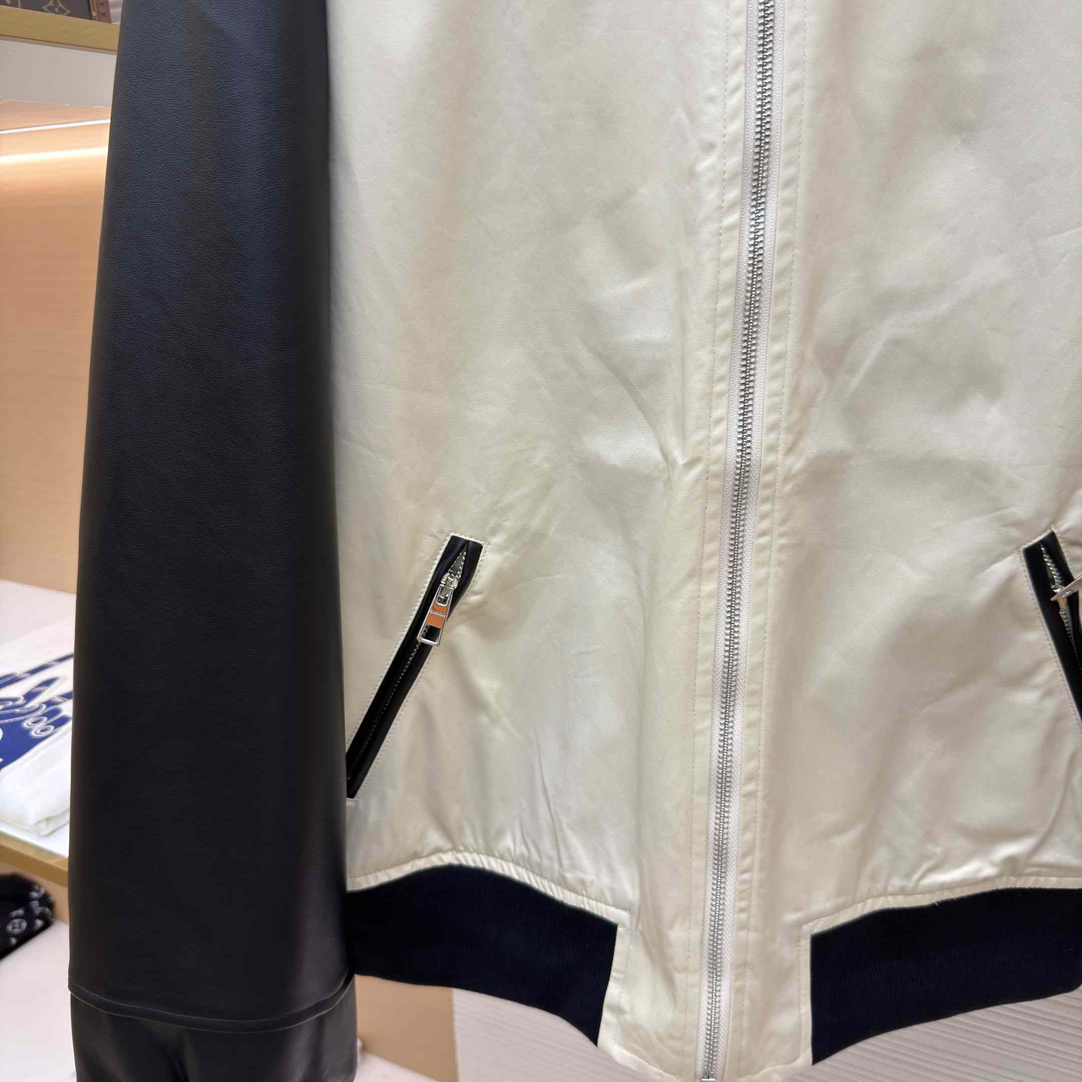 Givenchy LeaMix Material Blouson With Givenchy Paris Embroidery - DesignerGu