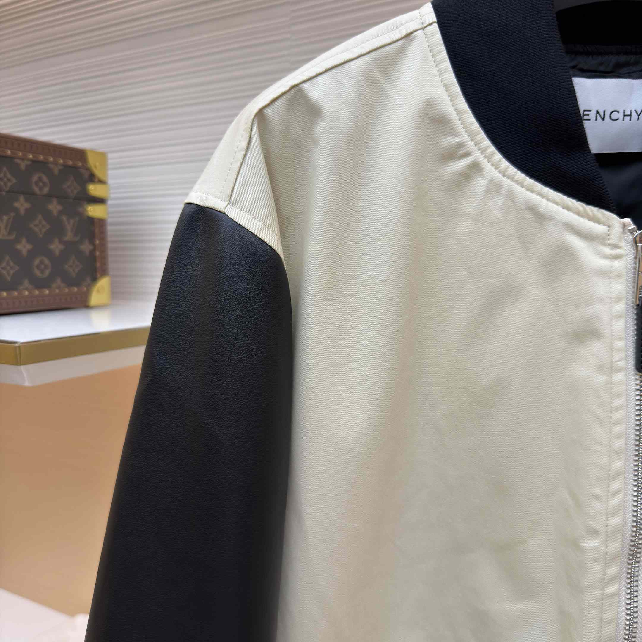 Givenchy LeaMix Material Blouson With Givenchy Paris Embroidery - DesignerGu