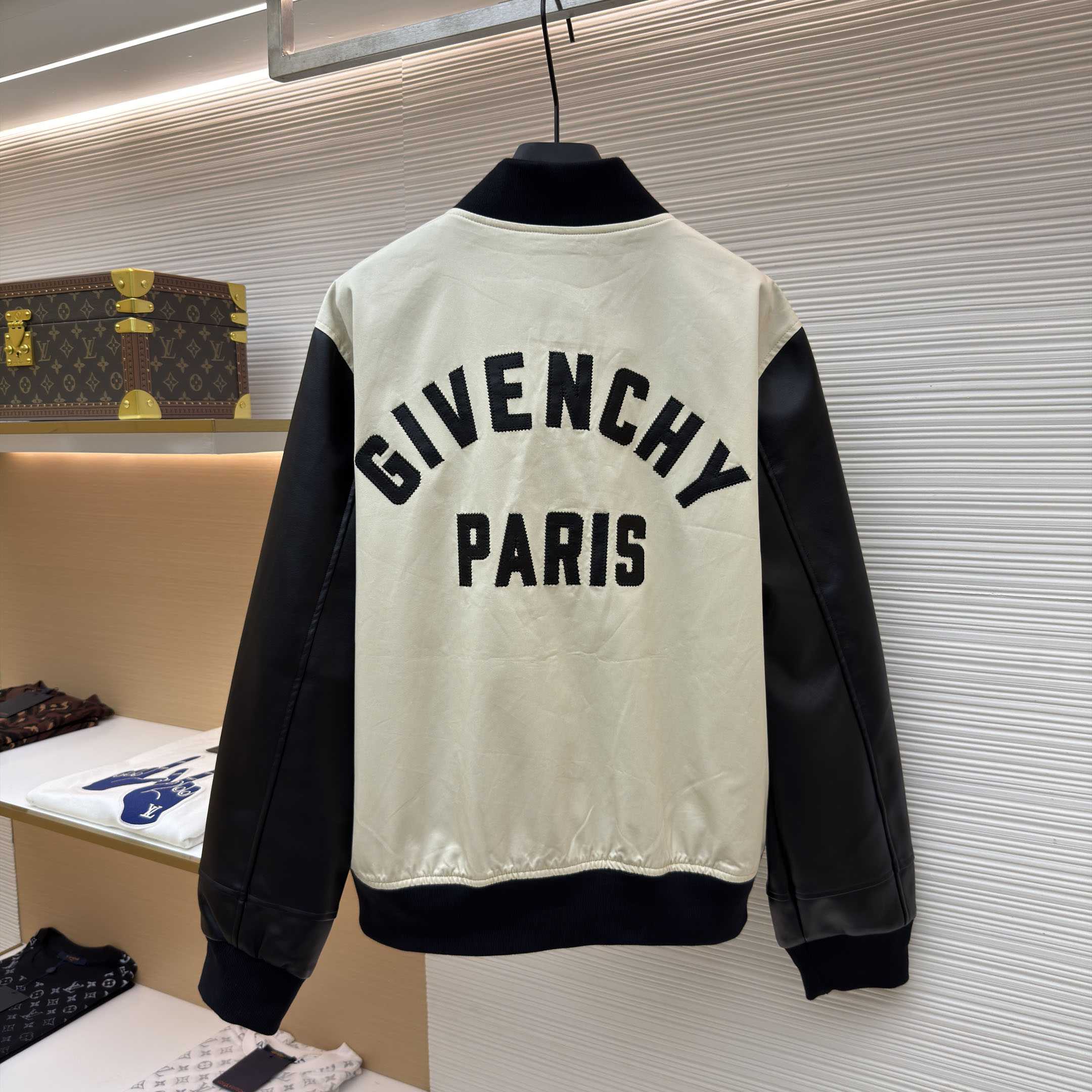 Givenchy LeaMix Material Blouson With Givenchy Paris Embroidery - DesignerGu
