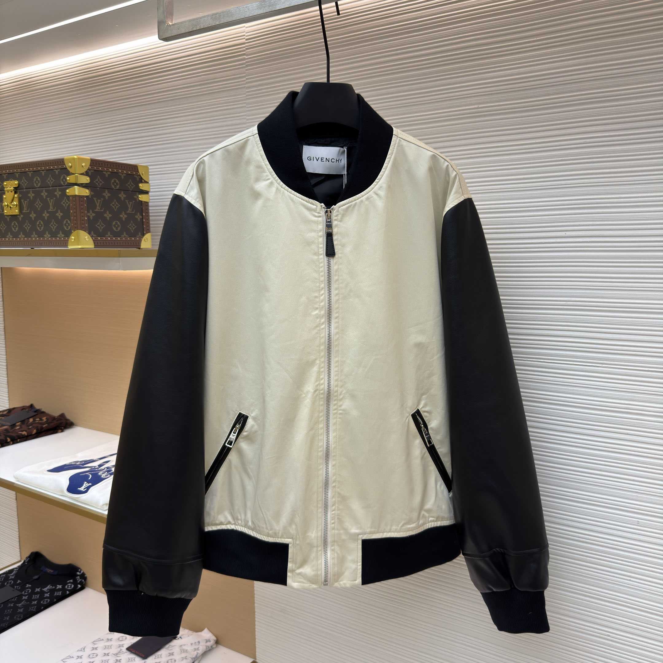 Givenchy LeaMix Material Blouson With Givenchy Paris Embroidery - DesignerGu