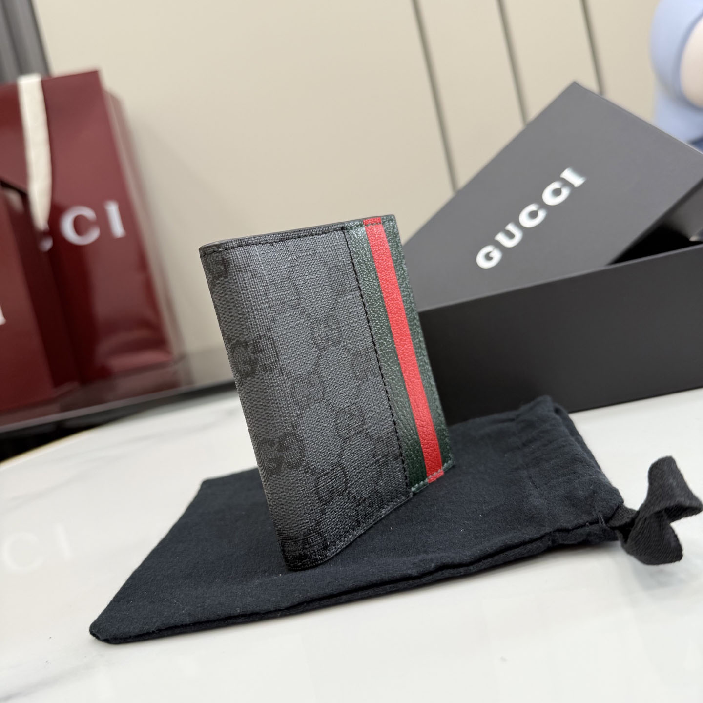 Gucci Bi-fold Wallet With Web Card Slots A00719 - DesignerGu