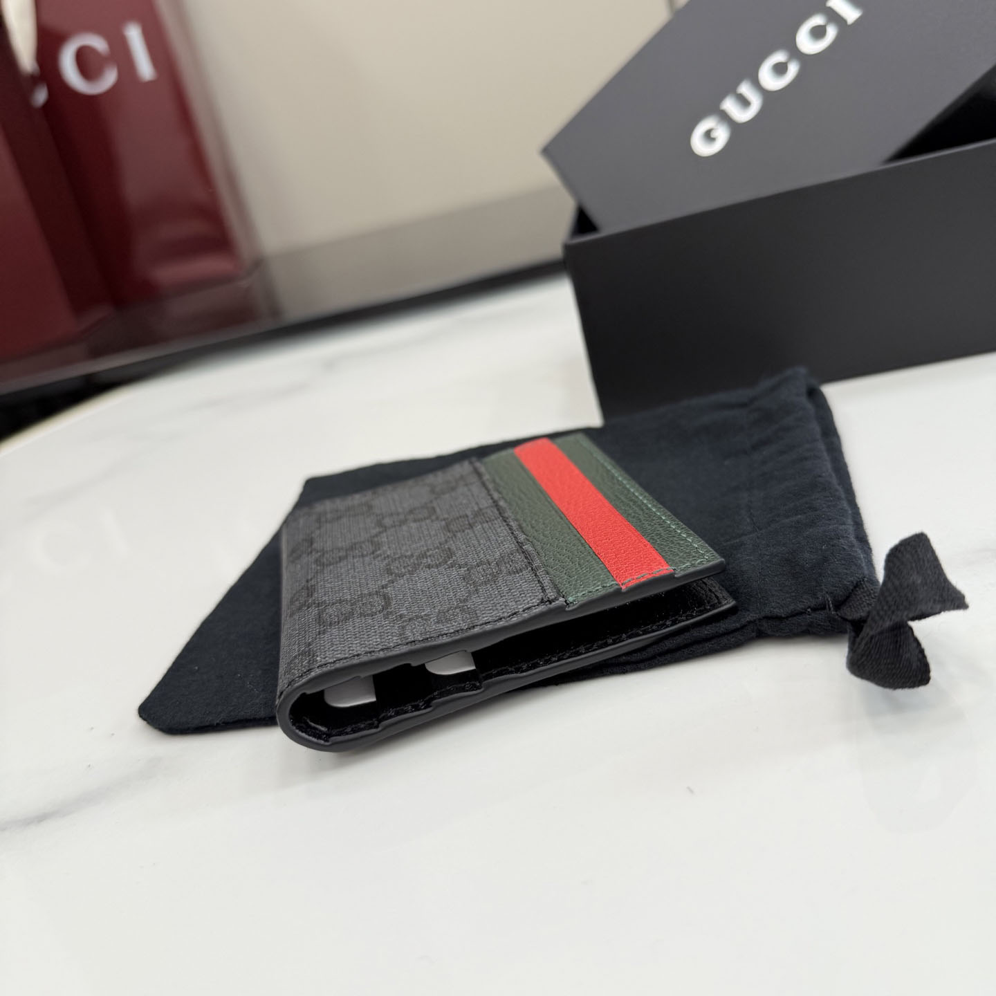 Gucci Bi-fold Wallet With Web Card Slots A00719 - DesignerGu
