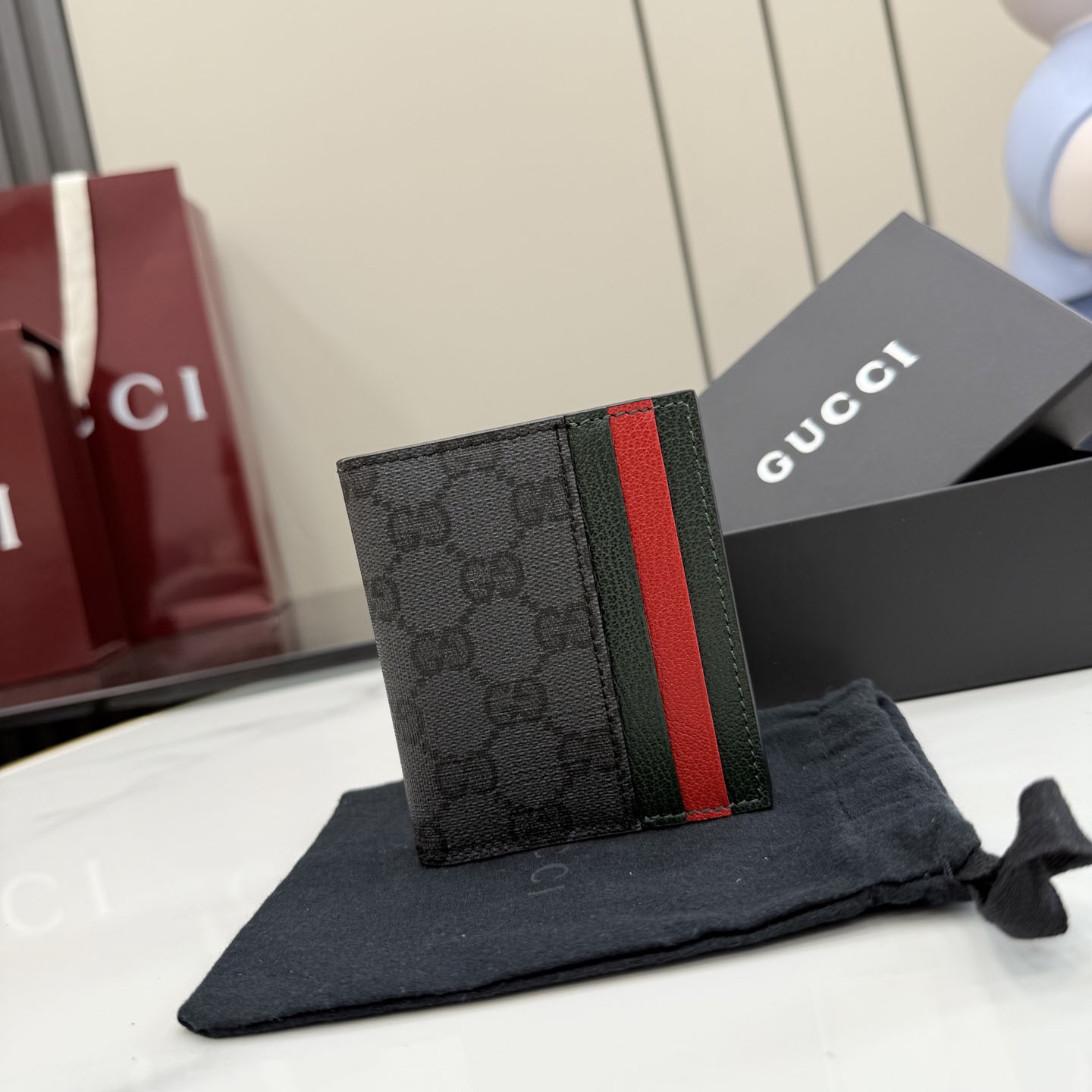 Gucci Bi-fold Wallet With Web Card Slots A00719 - DesignerGu