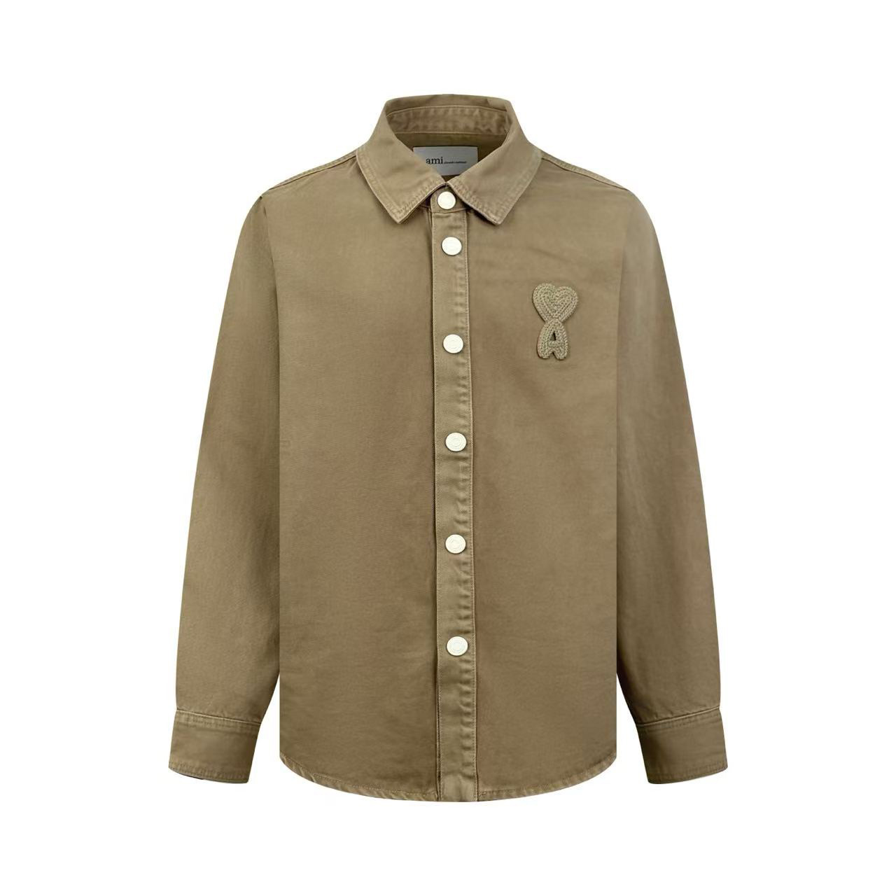 AMI Paris Cotton Knitted Ami De Coeur Overshirt - DesignerGu