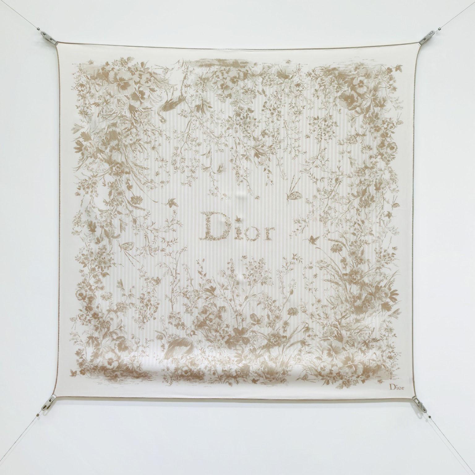 Dior Dioriviera Toile de Jouy Floral Garden 90 Square Scarf - DesignerGu