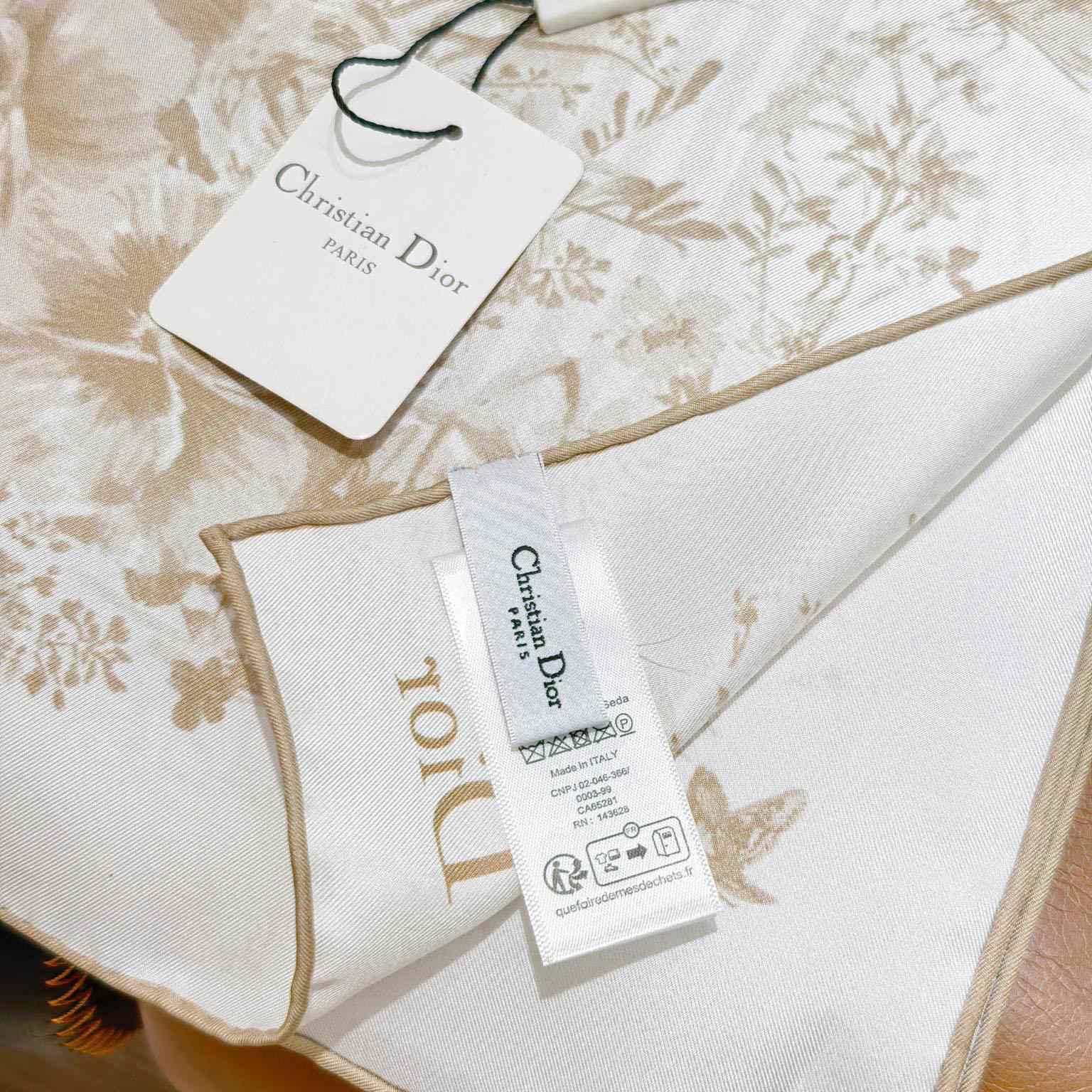 Dior Dioriviera Toile de Jouy Floral Garden 90 Square Scarf - DesignerGu