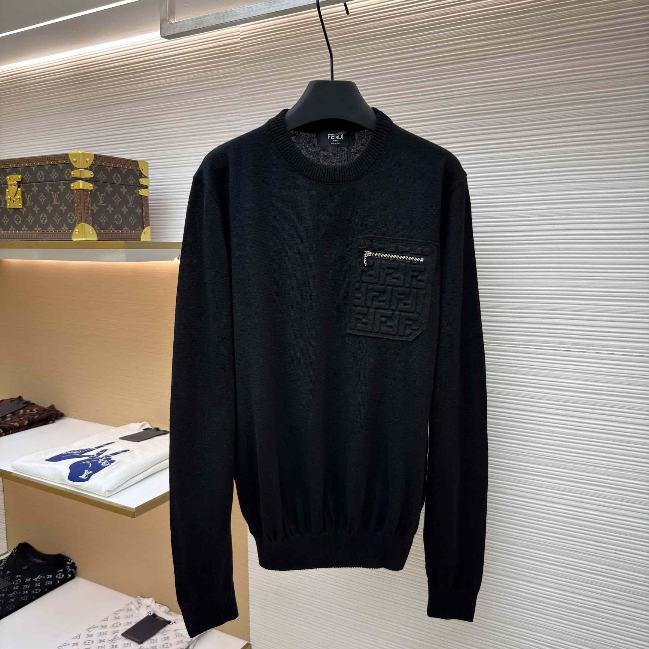 Fendi Logo-Patch Pocket Sweater - DesignerGu