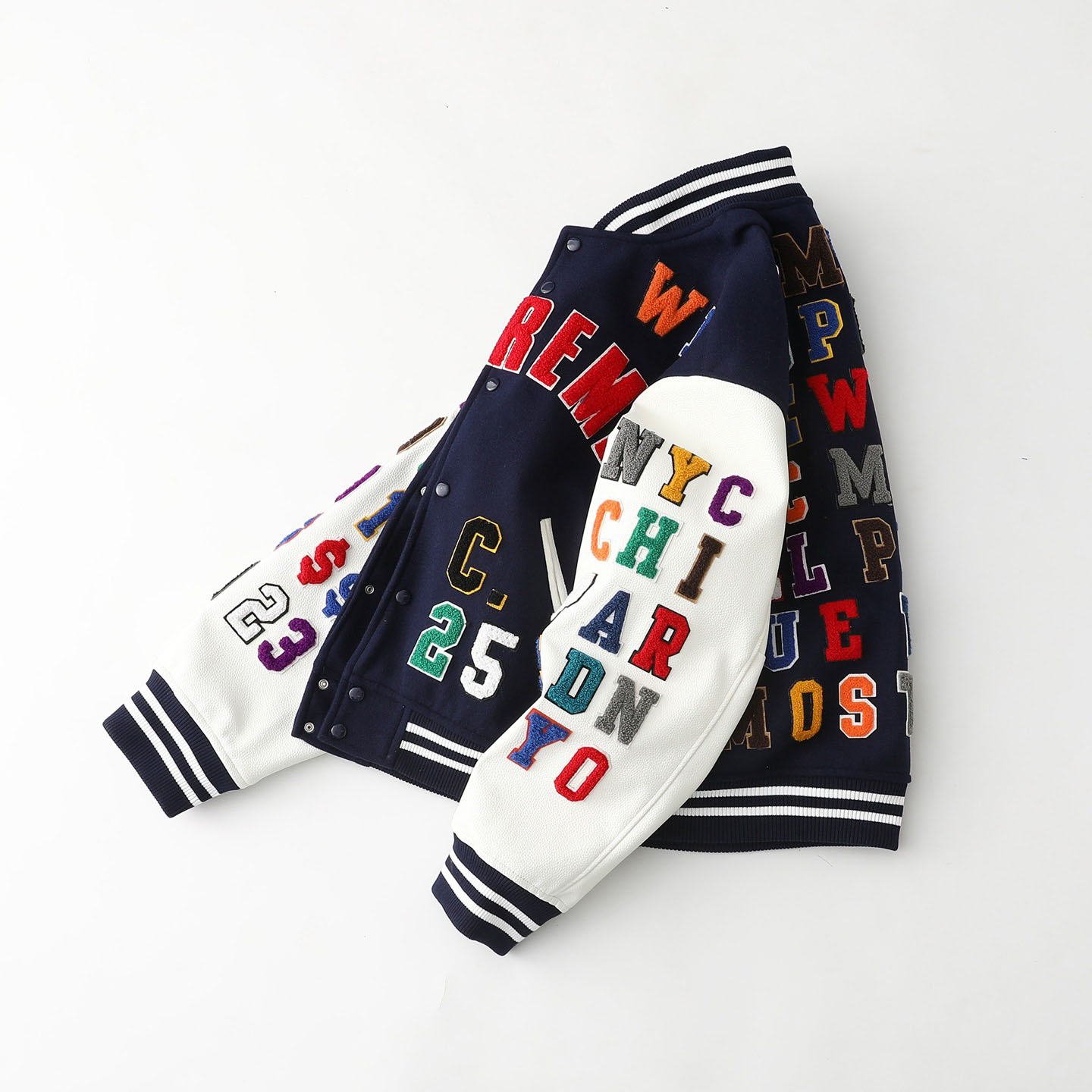 Supreme Praises Varsity Jacket 'Navy' - DesignerGu