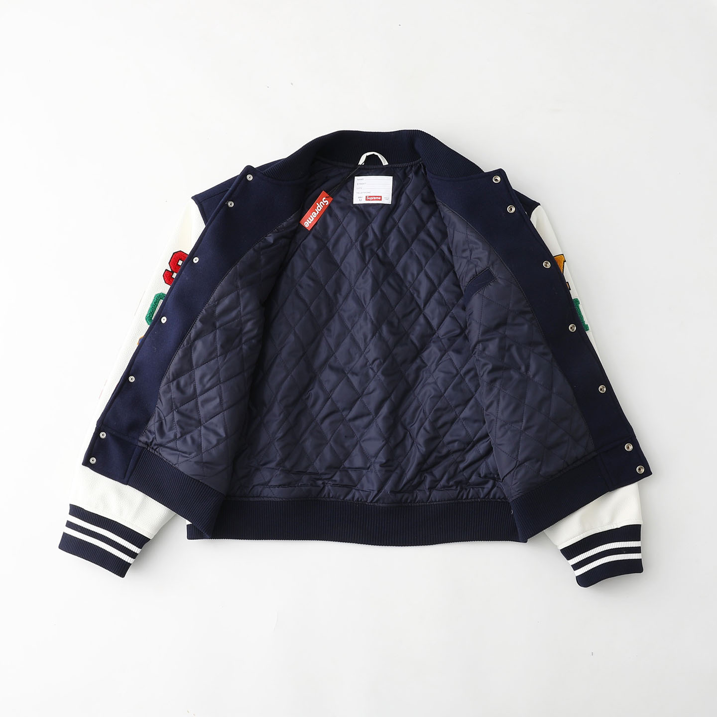 Supreme Praises Varsity Jacket 'Navy' - DesignerGu