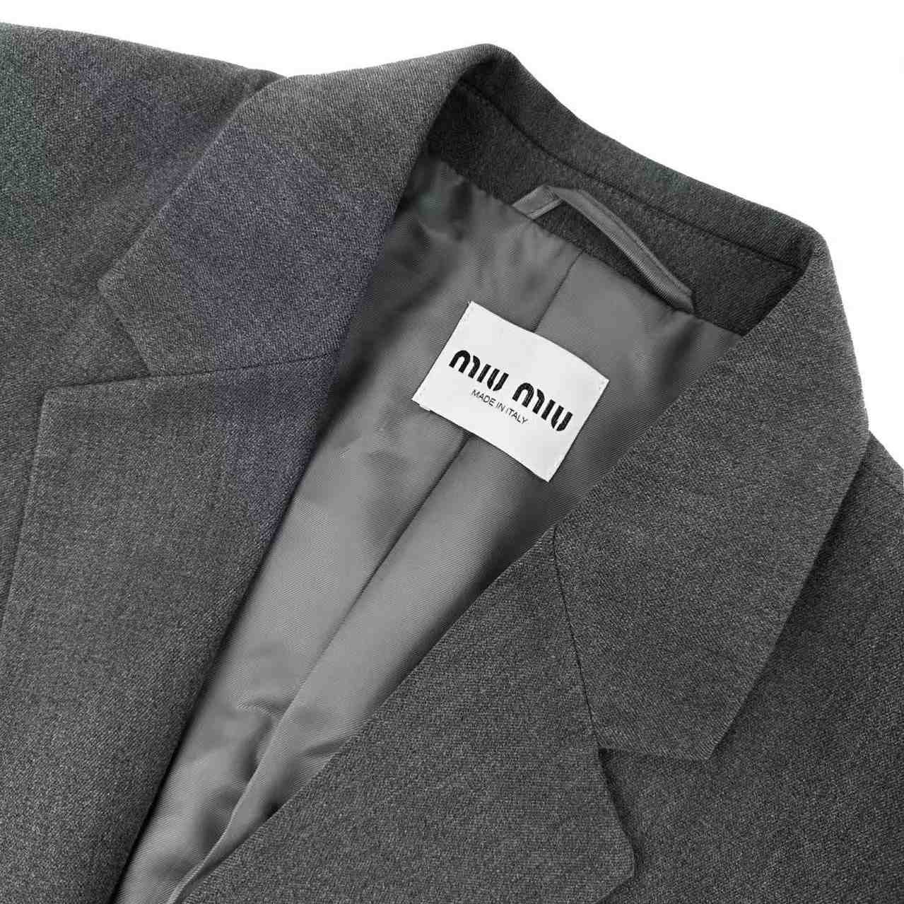 Miu Miu Single-Breasted Gabardine Jacket - DesignerGu