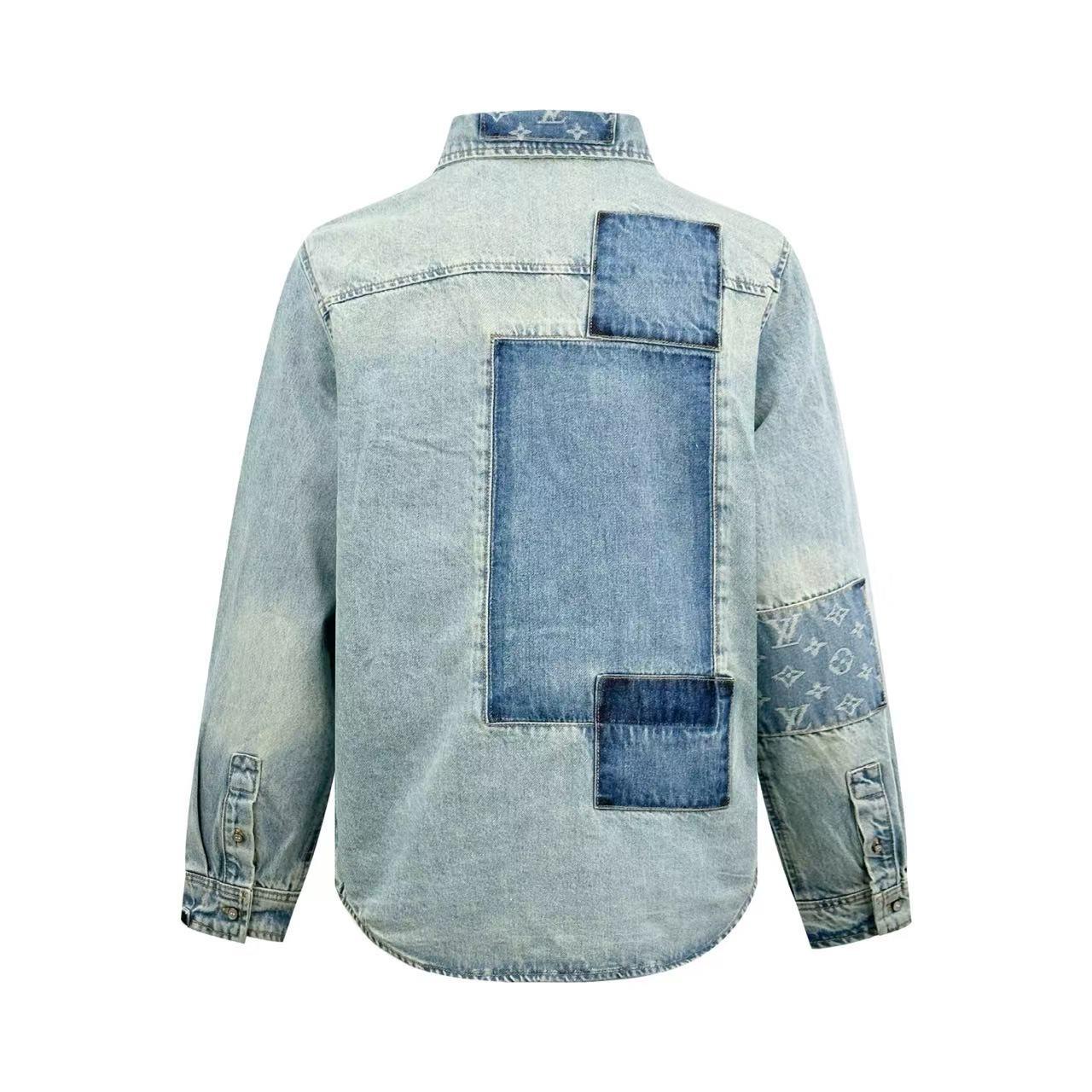 Louis Vuitton Signature Patchwork Denim Long-Sleeved Shirt 1AK7A8 - DesignerGu