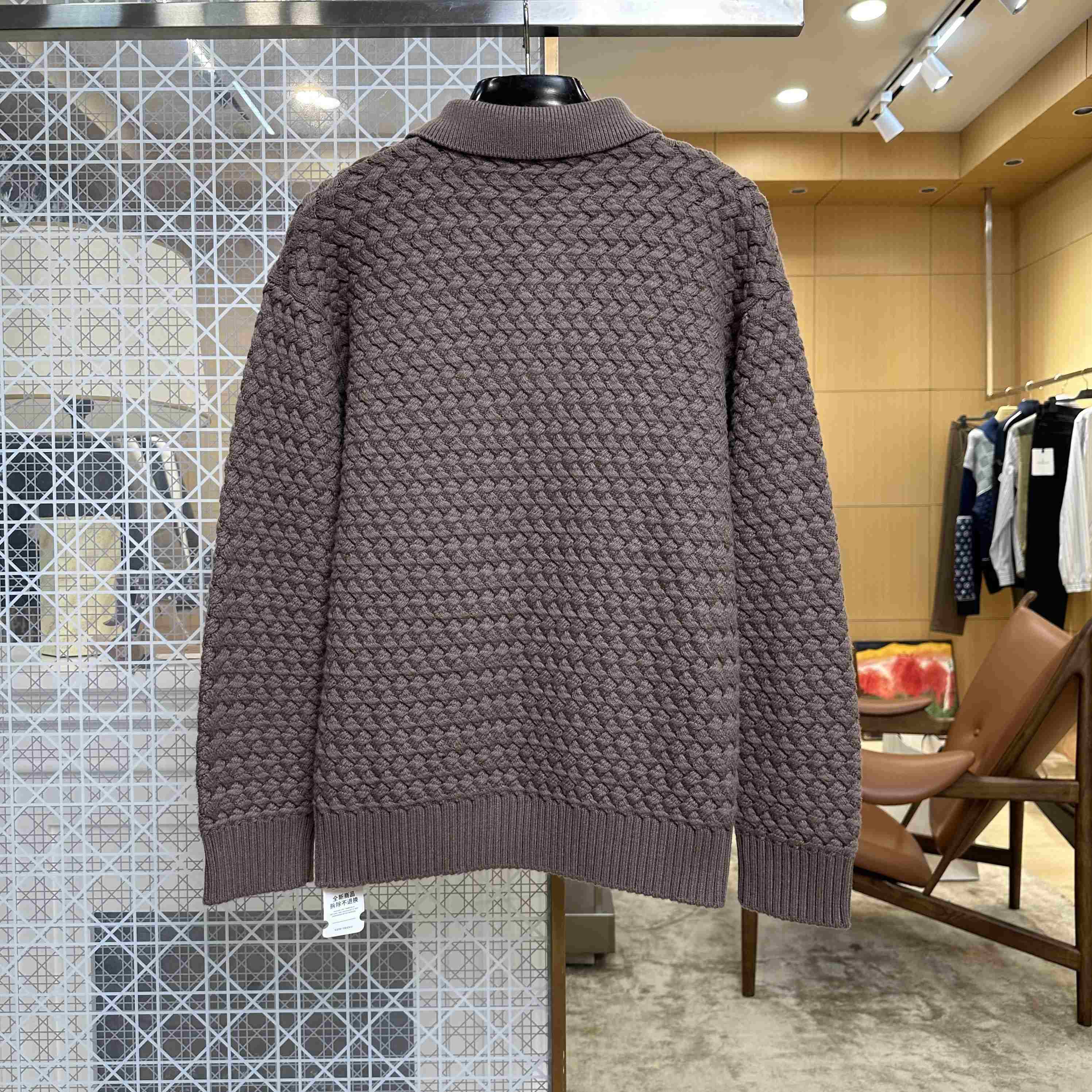 Bottega Veneta Intrecciato Wool Polo Sweater - DesignerGu