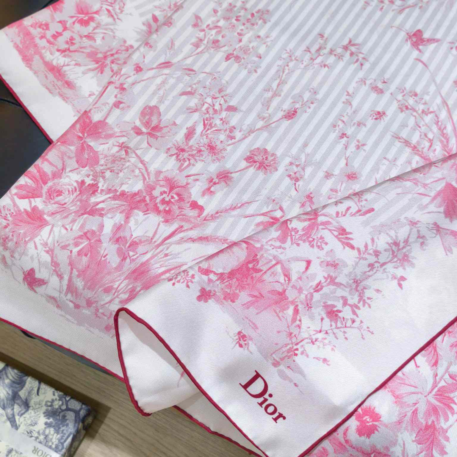 Dior Dioriviera Toile de Jouy Floral Garden 90 Square Scarf - DesignerGu