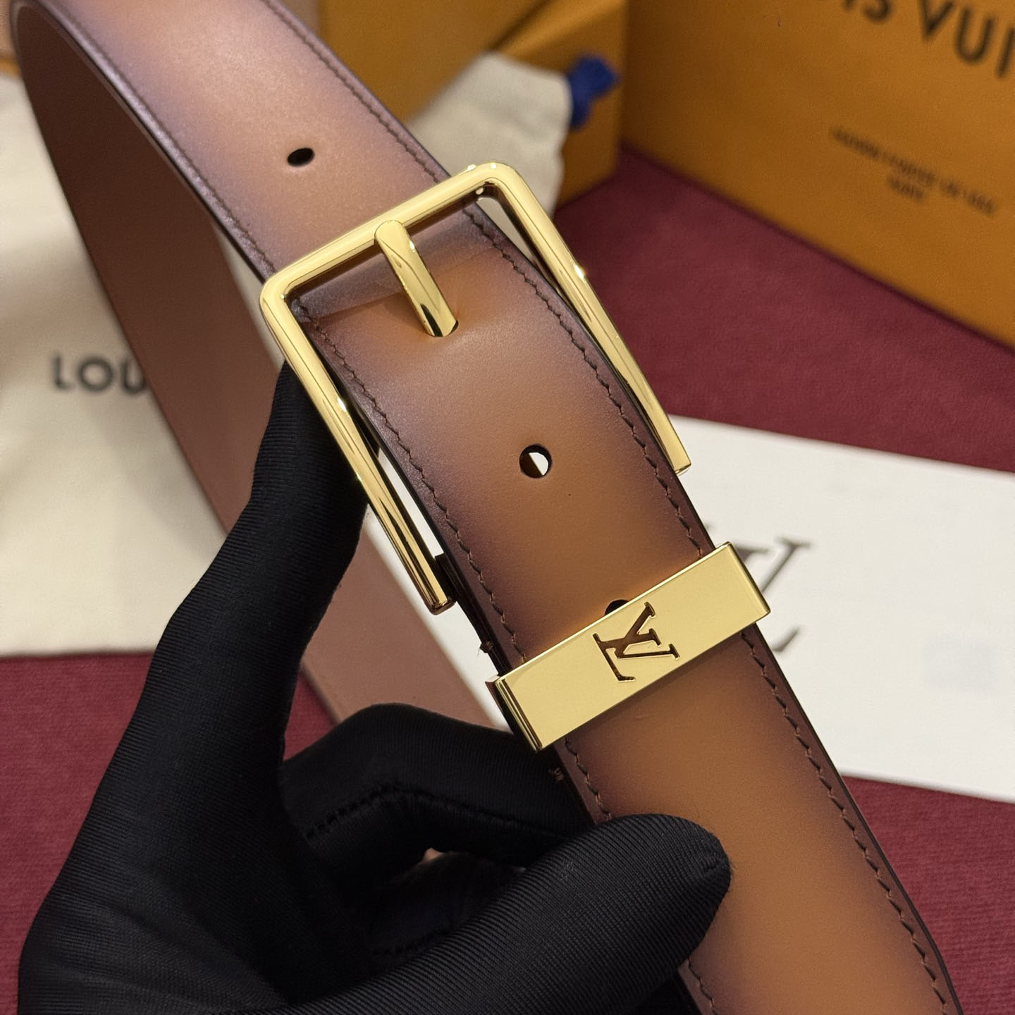 Louis Vuitton Pont Neuf Patinated 35mm Belt - DesignerGu