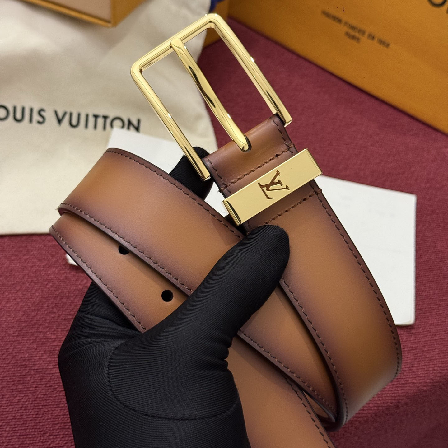 Louis Vuitton Pont Neuf Patinated 35mm Belt - DesignerGu
