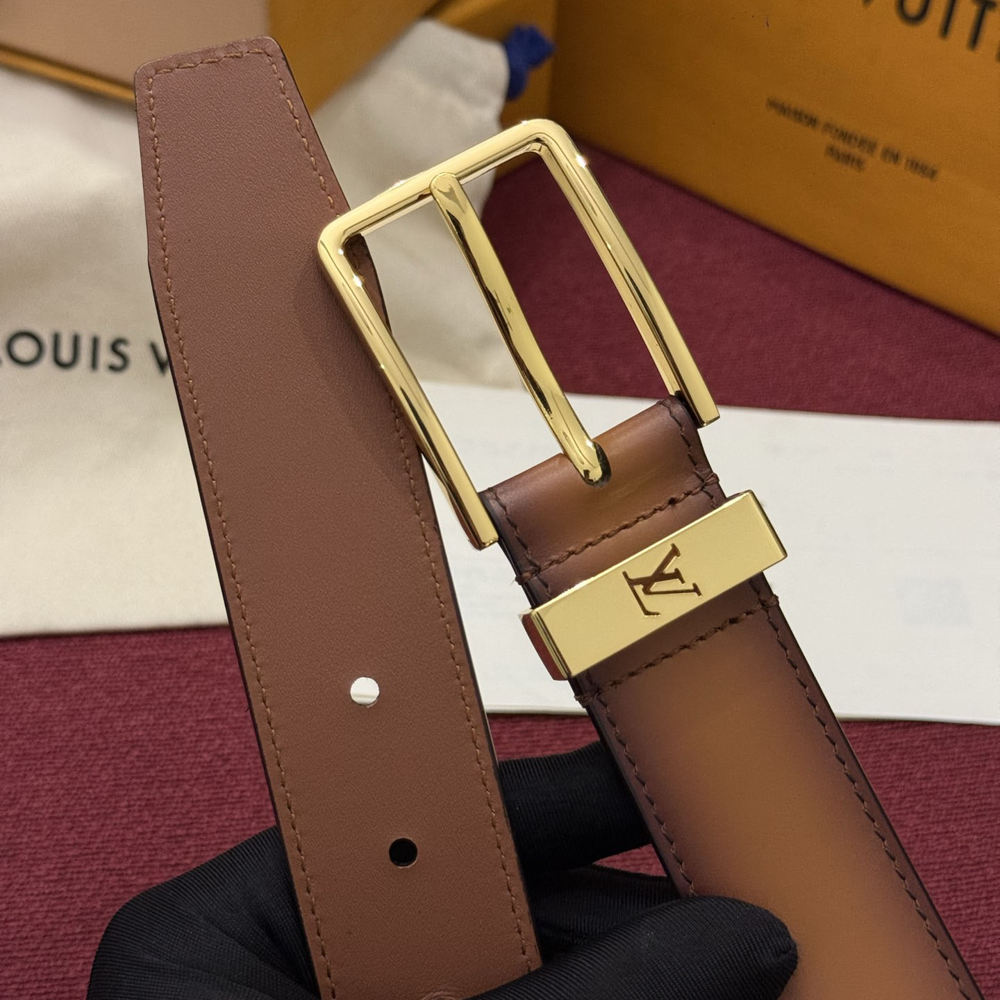 Louis Vuitton Pont Neuf Patinated 35mm Belt - DesignerGu