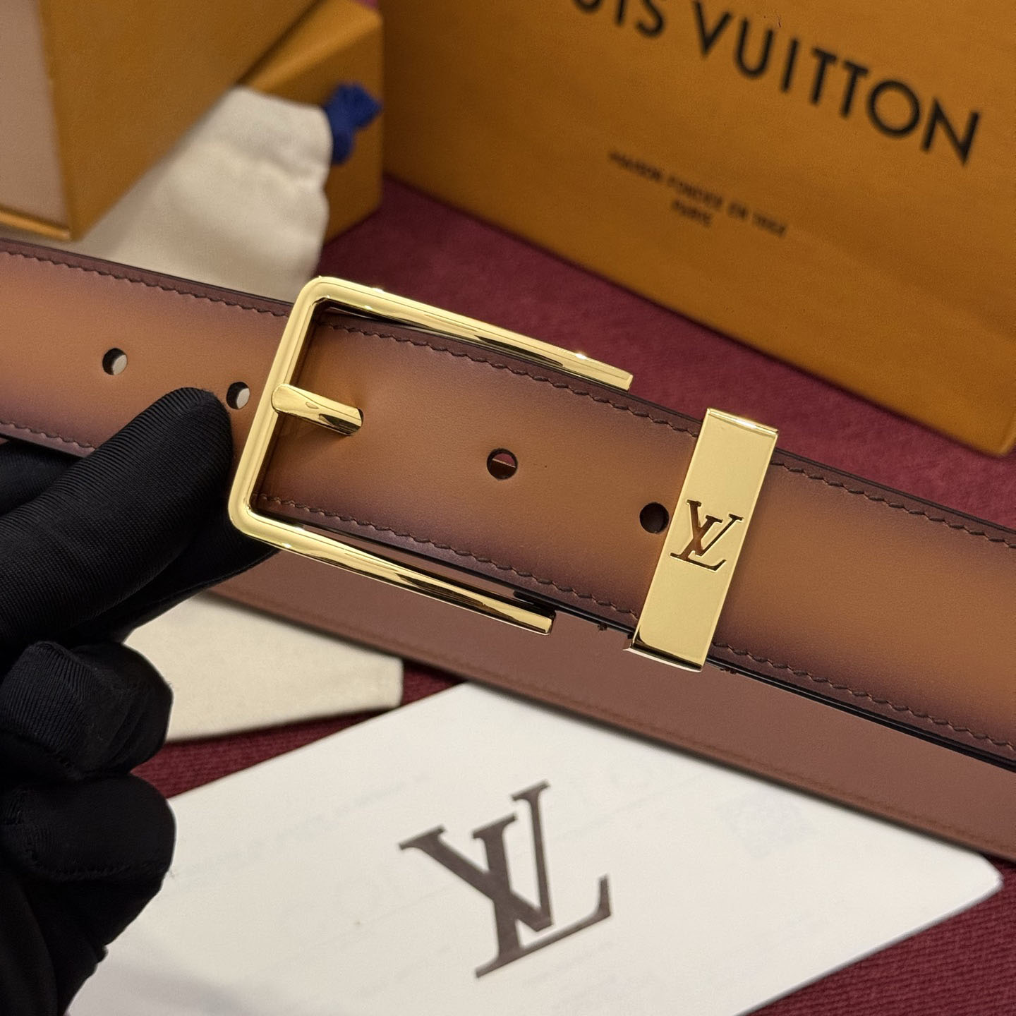 Louis Vuitton Pont Neuf Patinated 35mm Belt - DesignerGu