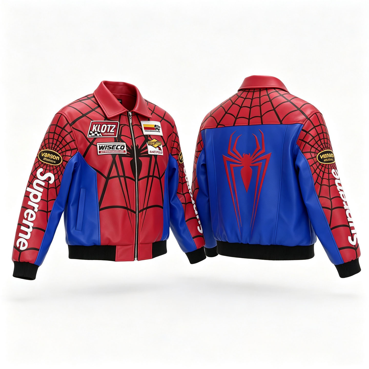 Supreme x Vanson Leathers Spider-Man Jacket 'Red' - DesignerGu