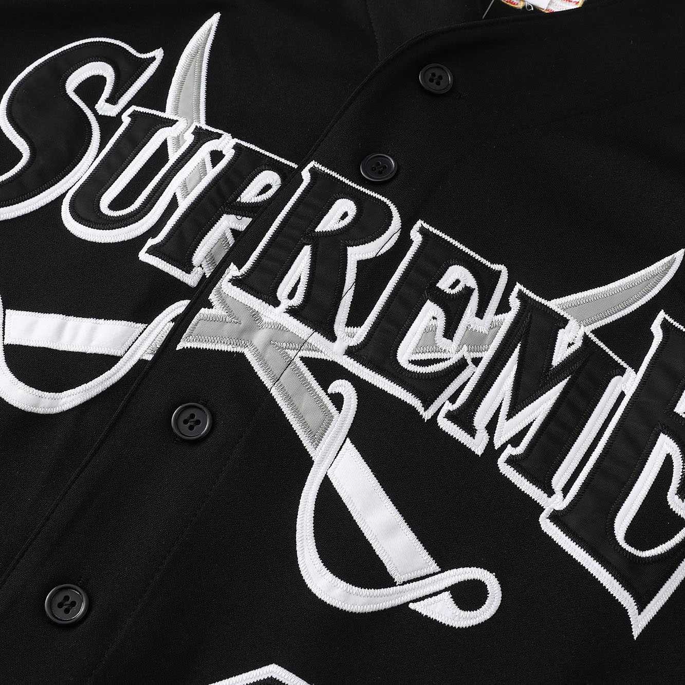 Supreme Swords Baseball Jersey 'Black' - DesignerGu
