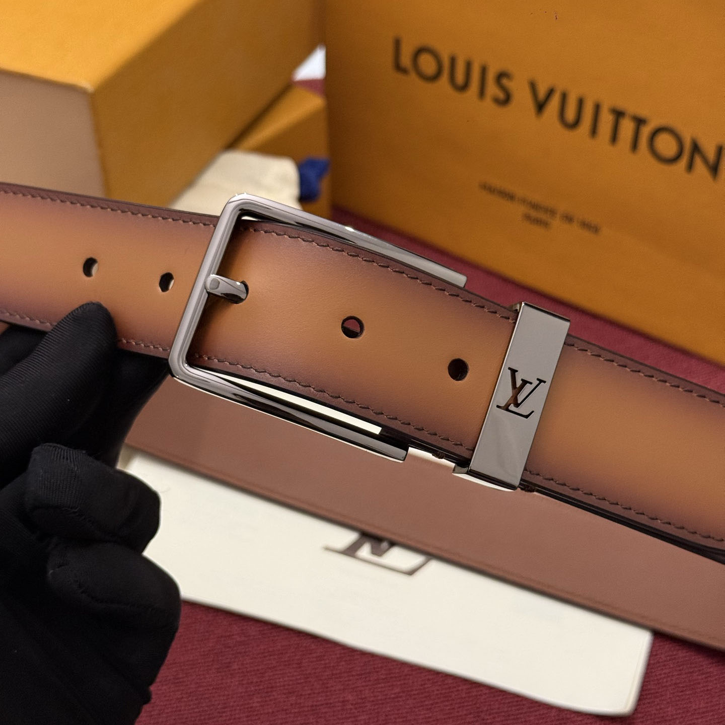 Louis Vuitton Pont Neuf Patinated 35mm Belt - DesignerGu
