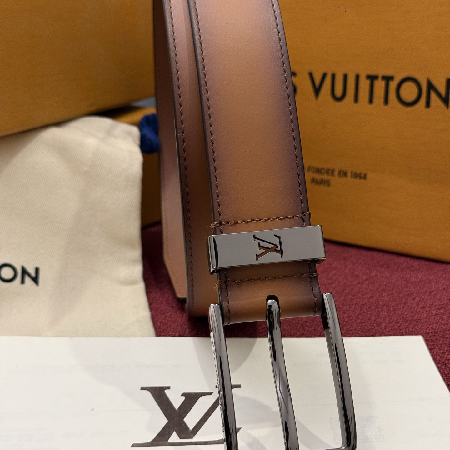 Louis Vuitton Pont Neuf Patinated 35mm Belt - DesignerGu