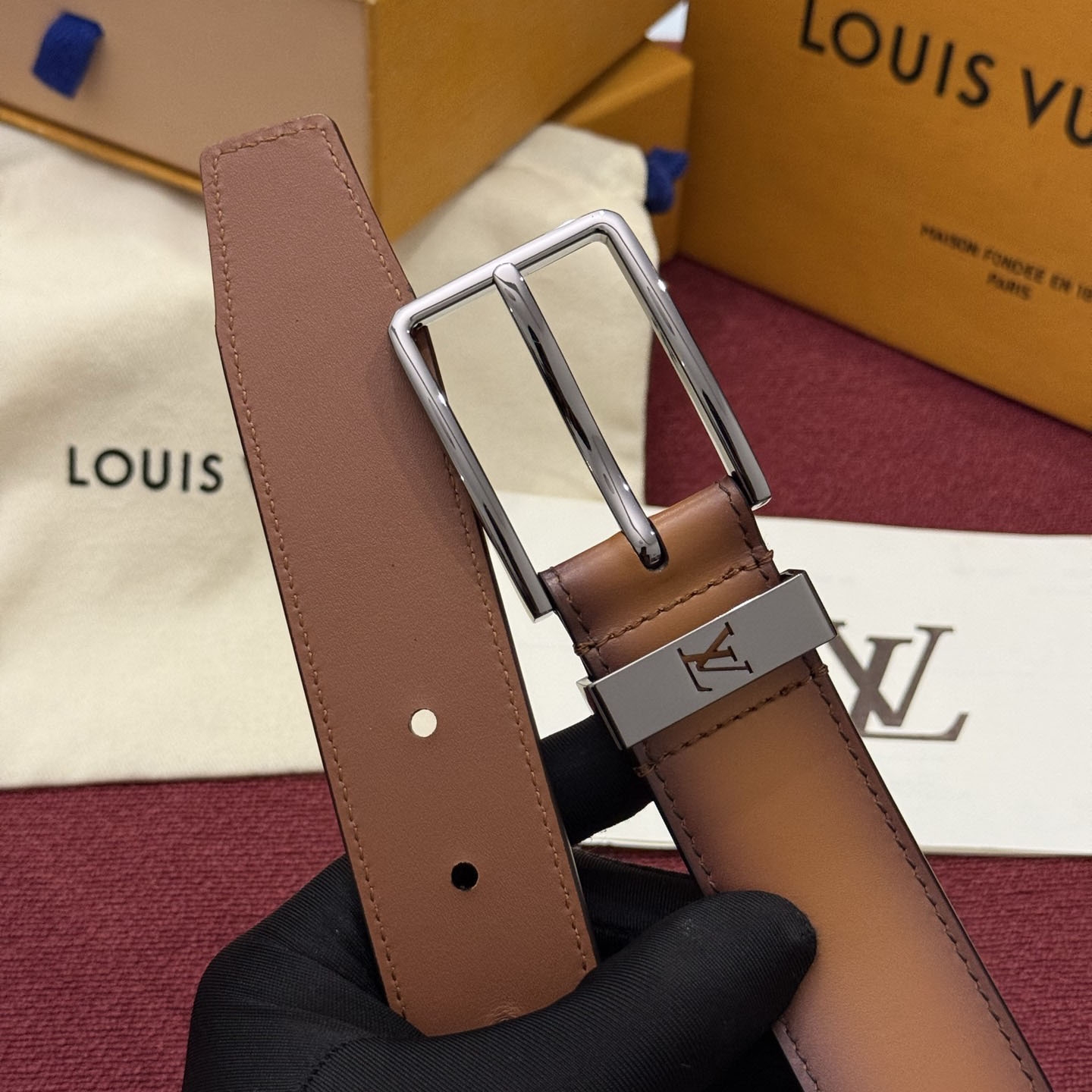 Louis Vuitton Pont Neuf Patinated 35mm Belt - DesignerGu