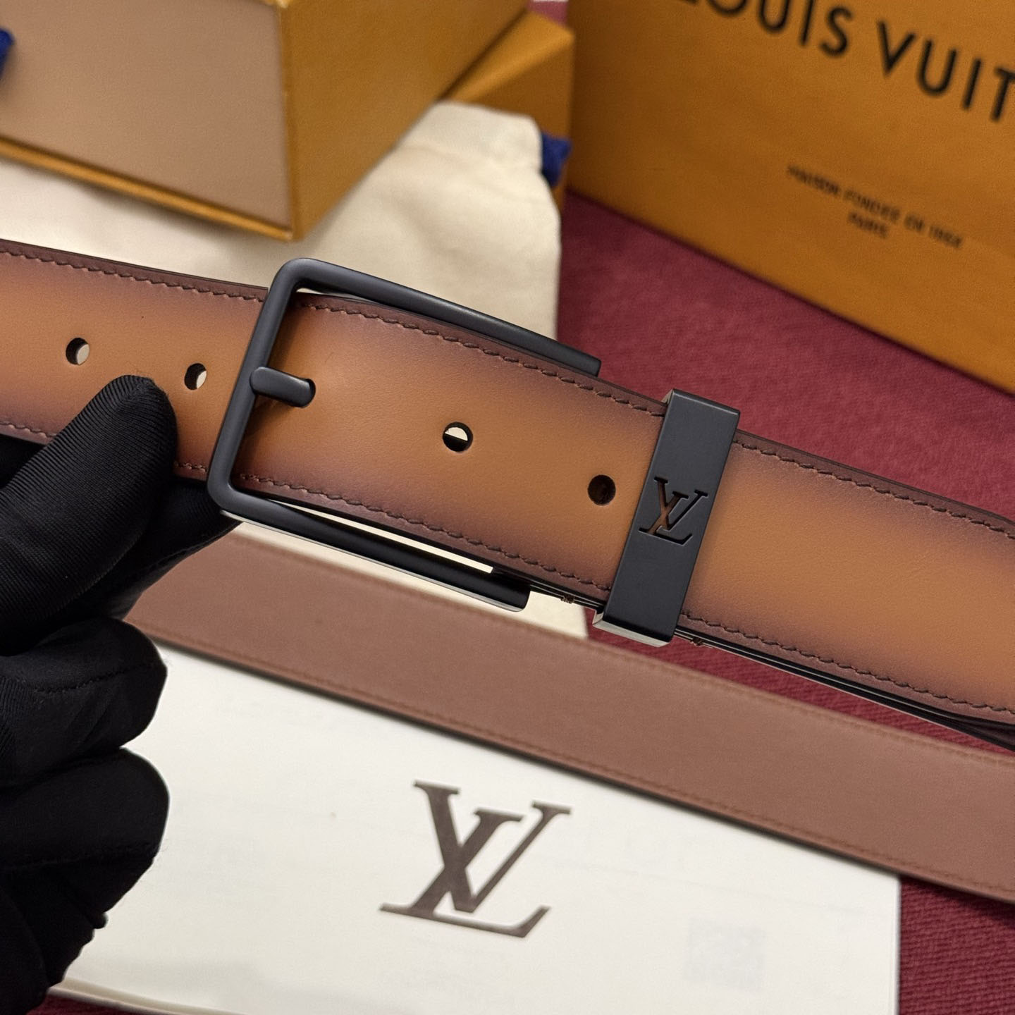 Louis Vuitton Pont Neuf Patinated 35mm Belt - DesignerGu