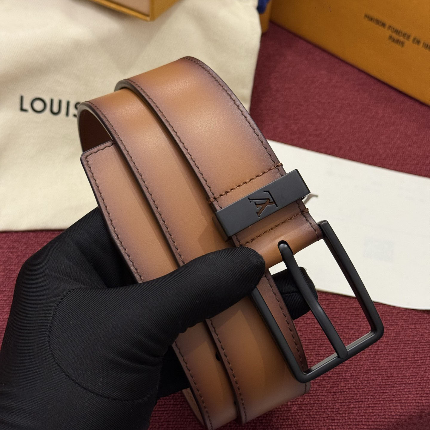 Louis Vuitton Pont Neuf Patinated 35mm Belt - DesignerGu