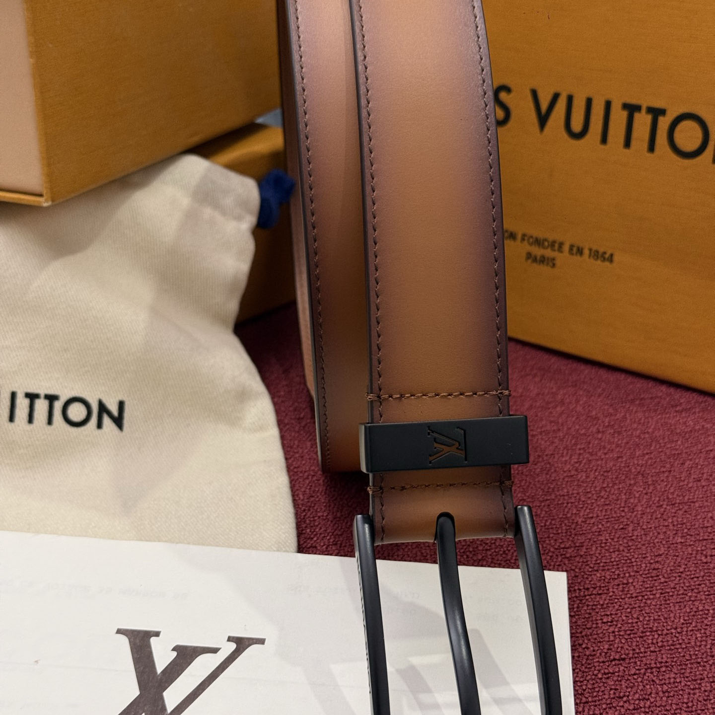 Louis Vuitton Pont Neuf Patinated 35mm Belt - DesignerGu
