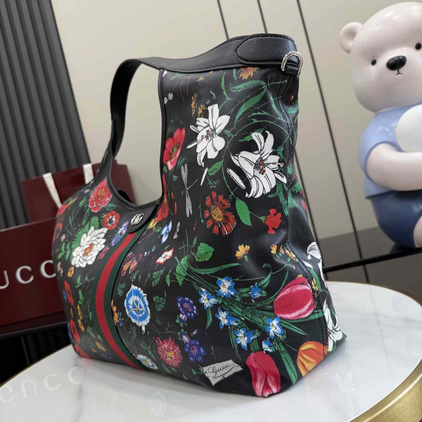 Gucci Giglio Flora Large Tote Bag 853971 - DesignerGu