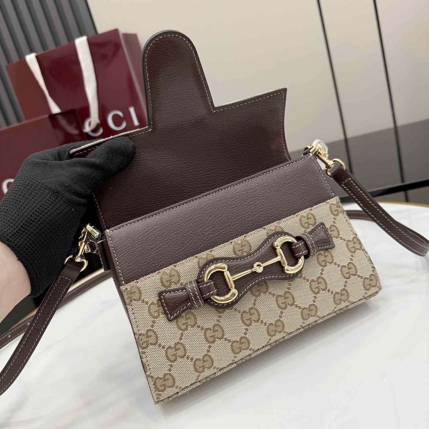 Gucci Horsebit Duomo Small Top Handle Bag A006O9 - DesignerGu