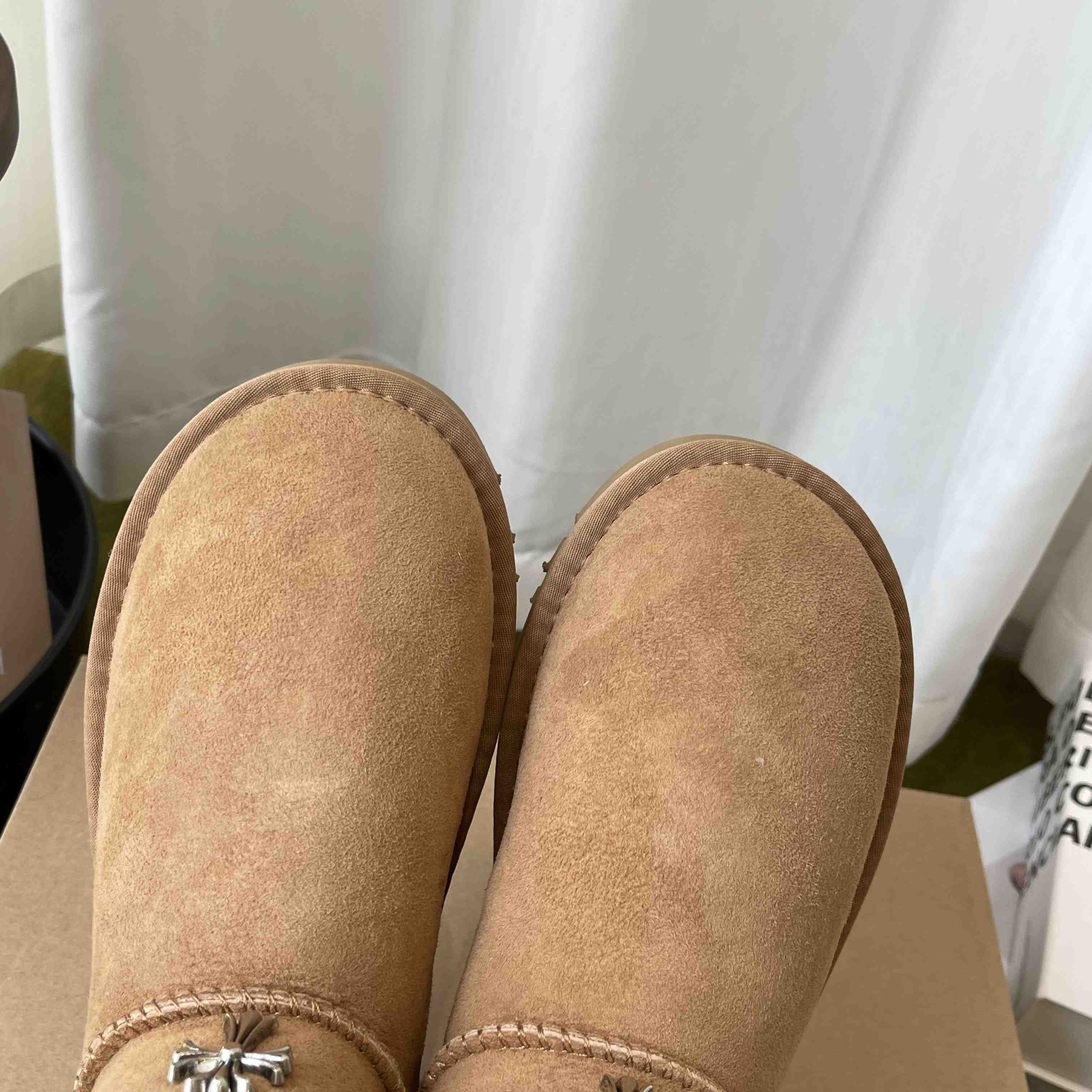 Chrome Hearts Cross Embellished Ugg Boots - DesignerGu