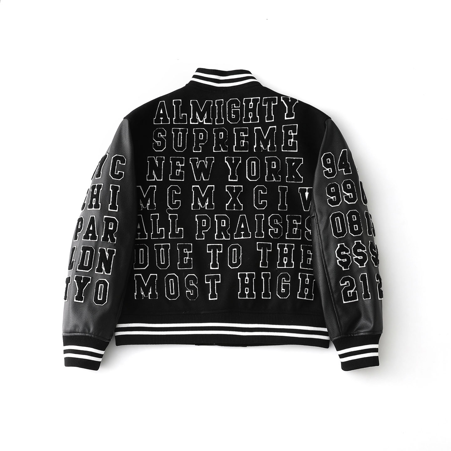 Supreme Praises Varsity Jacket 'Black' - DesignerGu