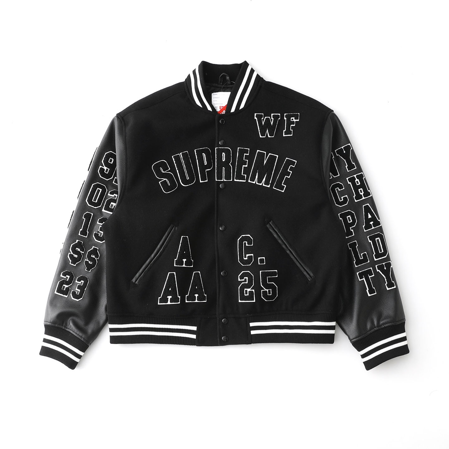 Supreme Praises Varsity Jacket 'Black' - DesignerGu