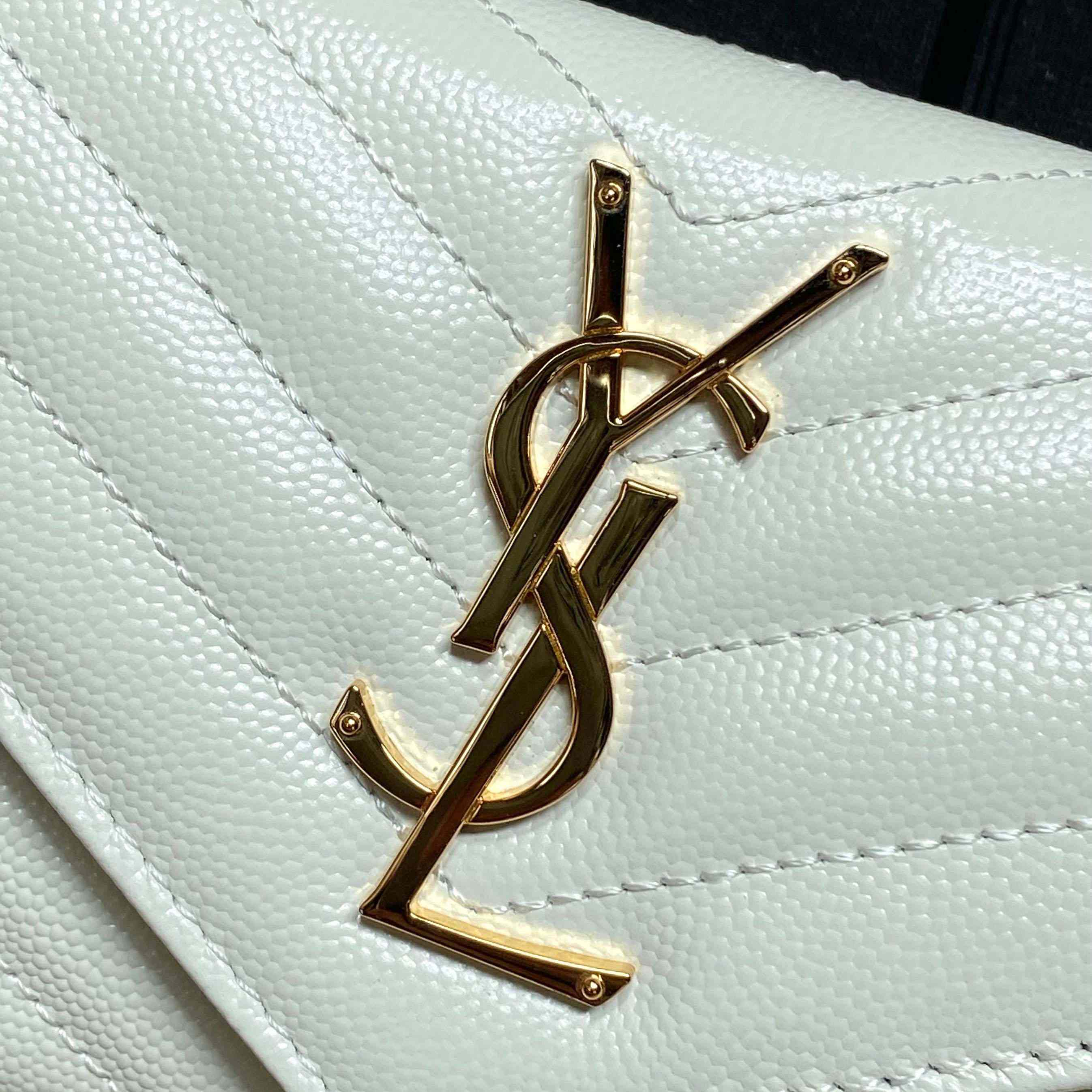 Saint Laurent Cassandre YSL Monogram Large Flap Wallet In Grained Leather - DesignerGu
