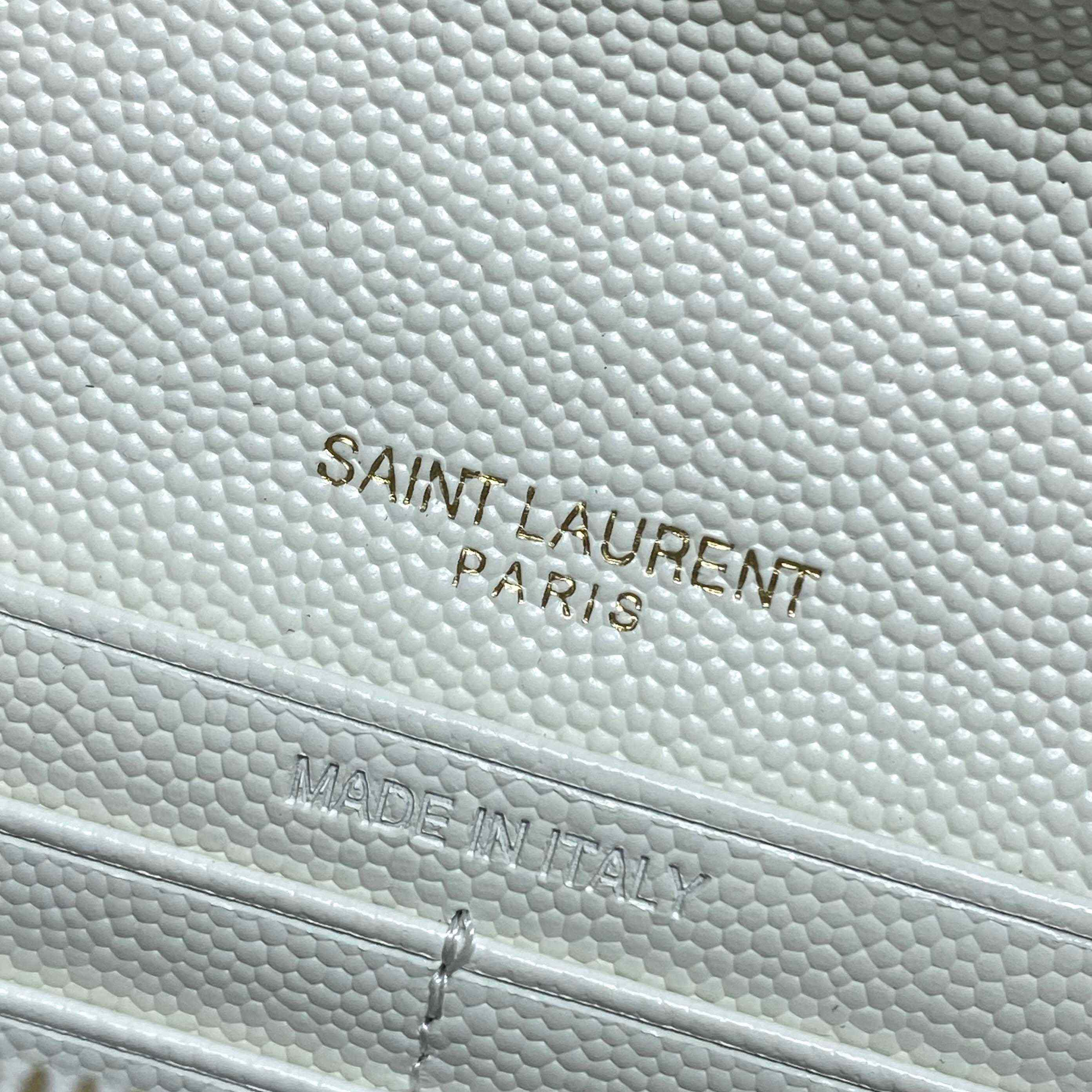 Saint Laurent Cassandre YSL Monogram Large Flap Wallet In Grained Leather - DesignerGu