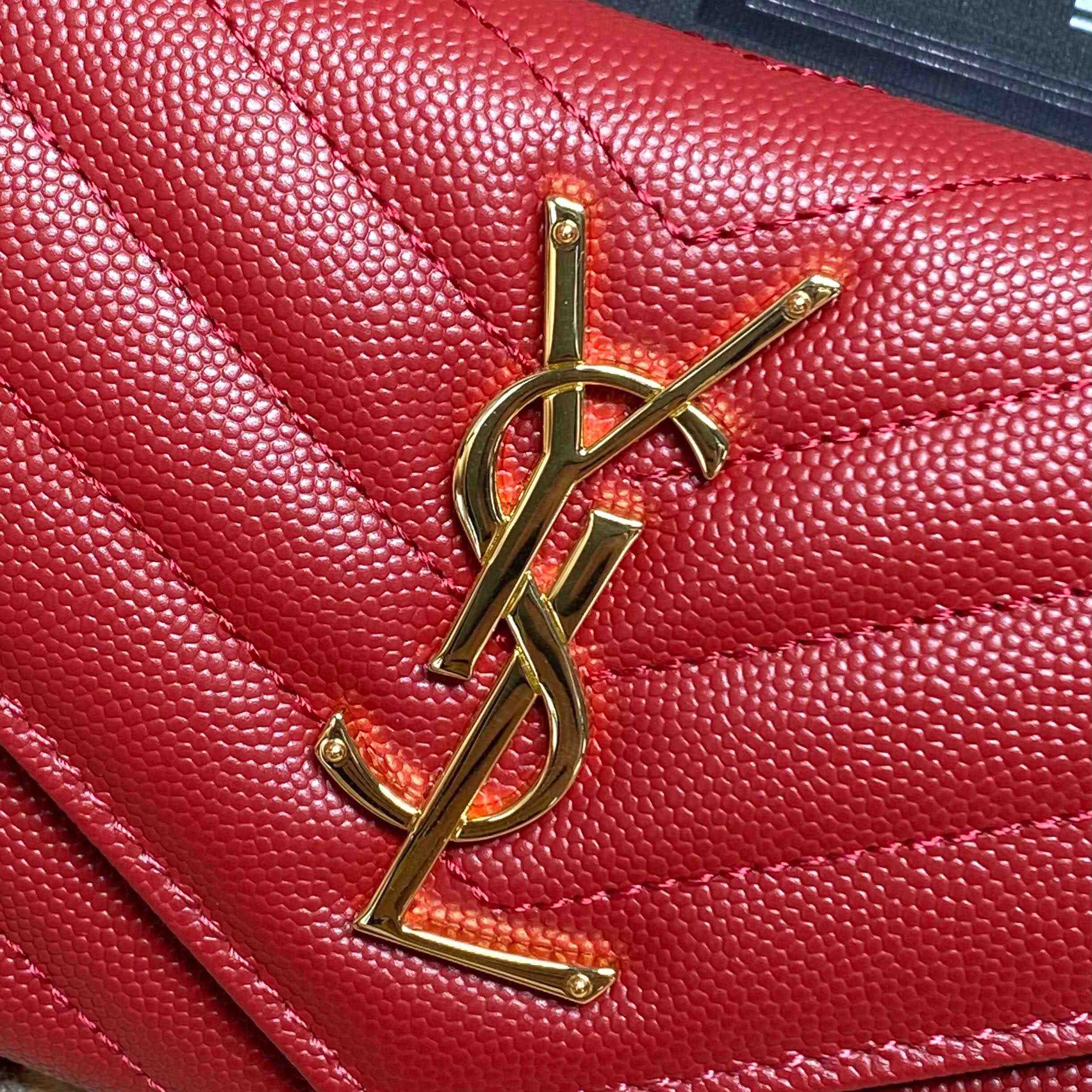 Saint Laurent Cassandre YSL Monogram Large Flap Wallet In Grained Leather - DesignerGu