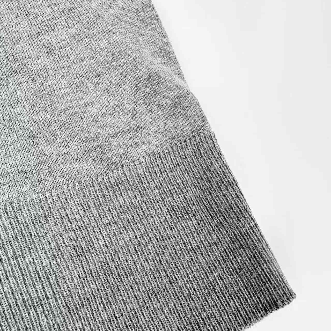 AMI Paris Grey Wool Shirt Collar Ami De Coeur Cardigan - DesignerGu