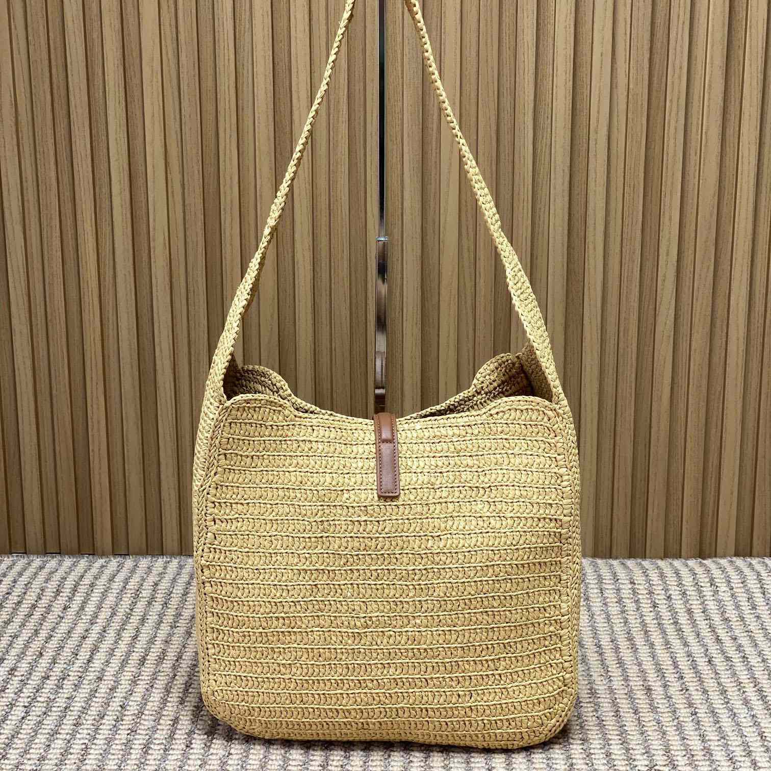 Saint Laurent LE 5 À 7 Supple Large In Raffia - DesignerGu
