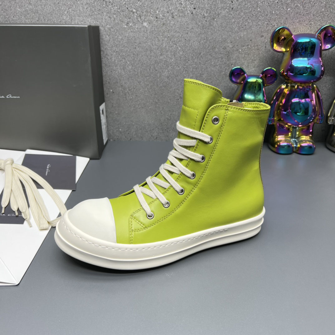 Rick Owens Green High Sneakers - DesignerGu