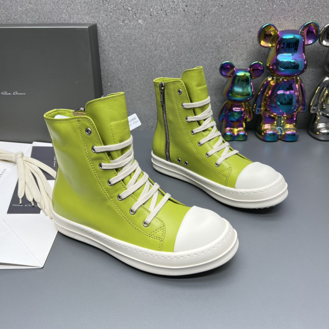 Rick Owens Green High Sneakers - DesignerGu