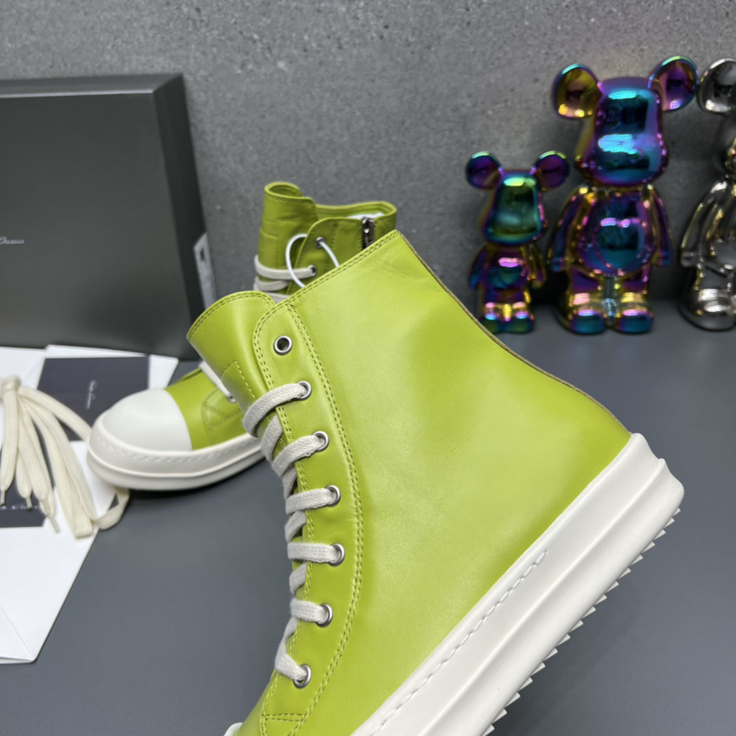 Rick Owens Green High Sneakers - DesignerGu