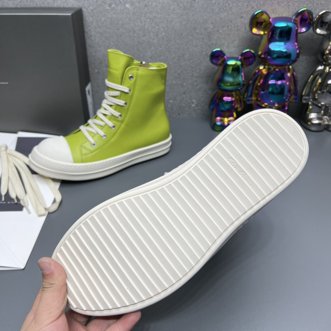 Rick Owens Green High Sneakers - DesignerGu