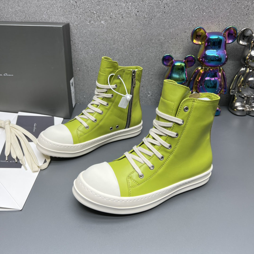 Rick Owens Green High Sneakers - DesignerGu