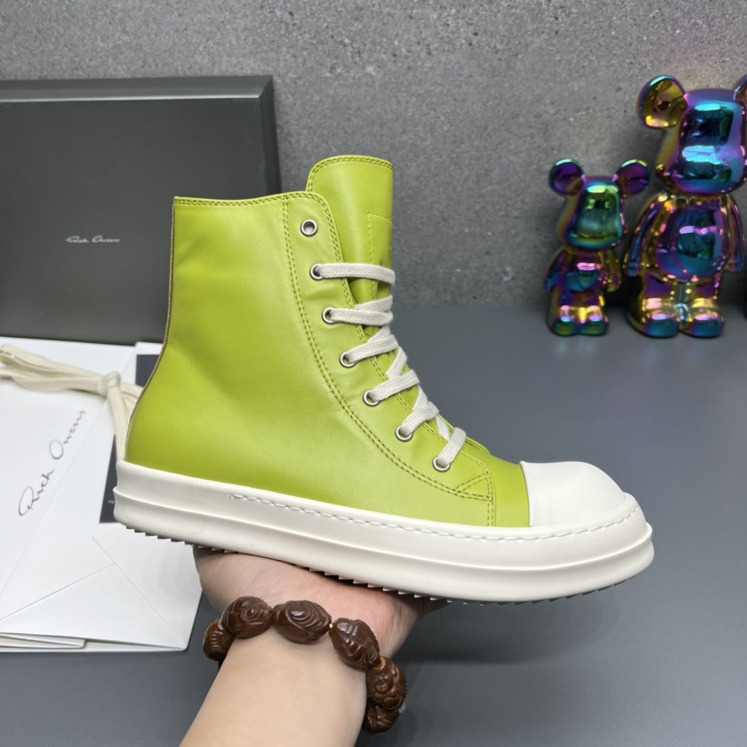 Rick Owens Green High Sneakers - DesignerGu